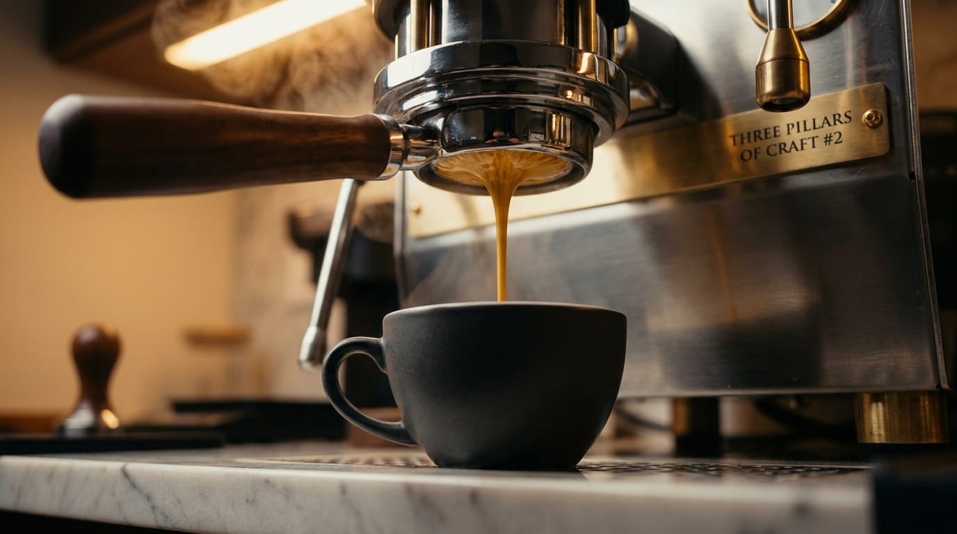 Single-origin espresso extraction with velvety golden crema